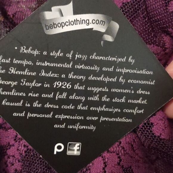 New BeBop Purple Lace Pullover Junior‎ Size M Elastic Waist Lined Dress - Picture 7 of 10